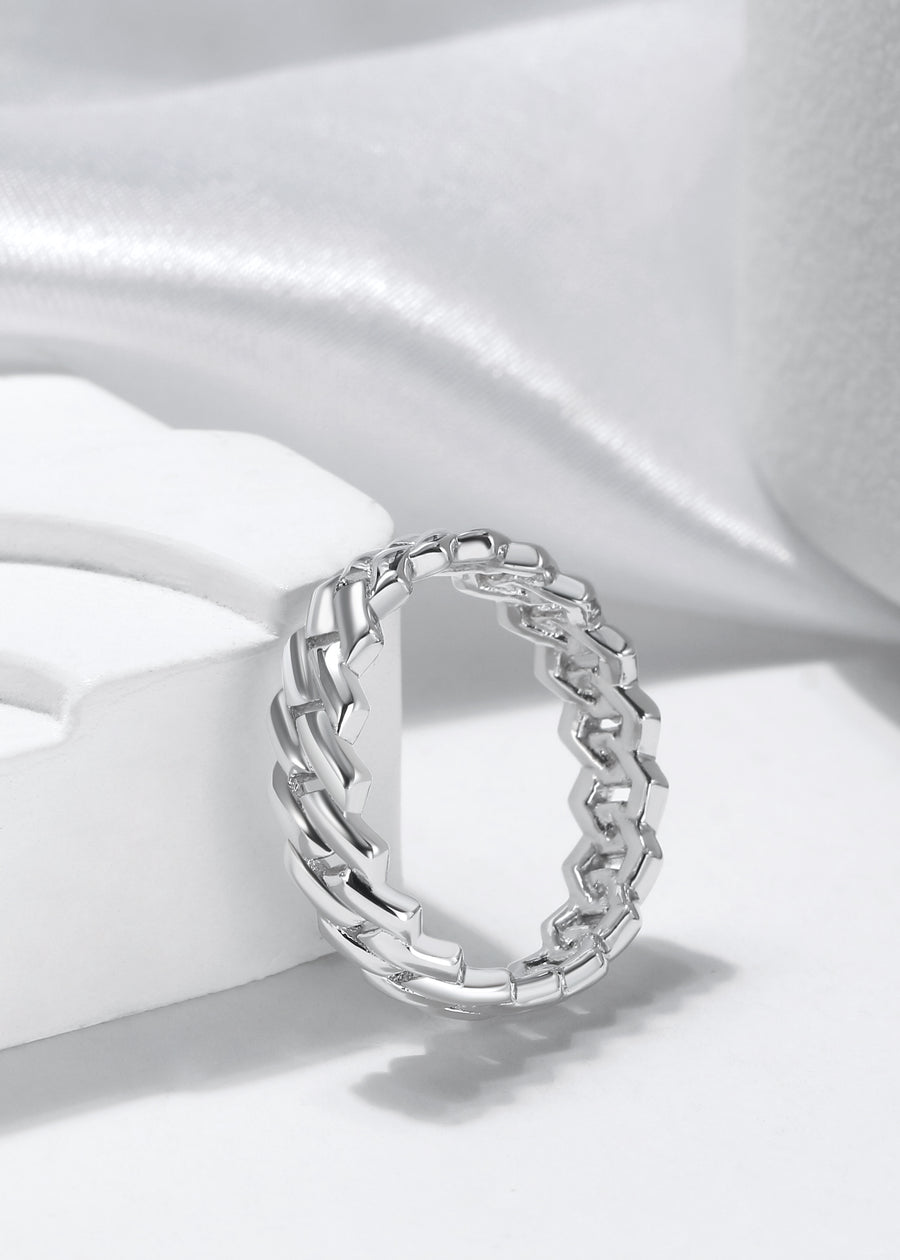 Edge Cuban Ring - Sterling Silver