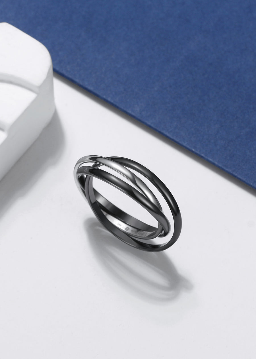 San Ring - Black Gold / Sterling Silver
