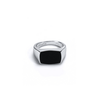 Onyx Signet Ring - Sterling Silver