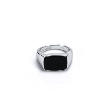 Onyx Signet Ring - Sterling Silver